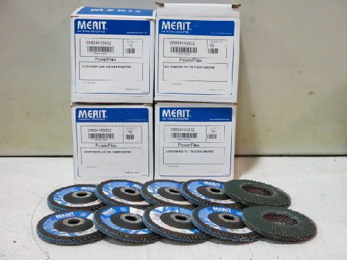 40 MERIT 08834193632 POWERFLEX 4&#034; FLAP DISCS, BORE: 5/8&#034;