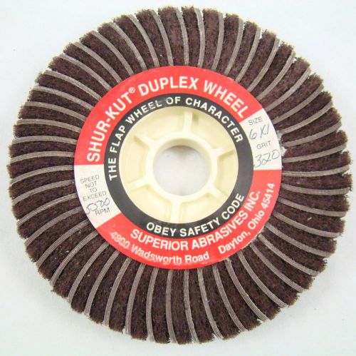 2 Superior Duplex/ Flap Wheels 6 x 1 x 1 320 Grit 15/16&#034; Arbour New In Orig Box