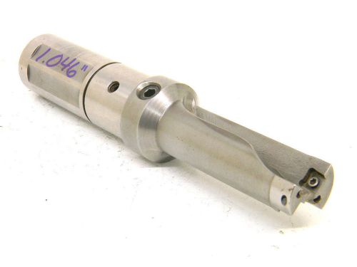 USED WAUKESHA WALTER CARBIDE INSERT COOLANT DRILL 1-3/64&#034; 1.046&#034; 9010-0103-F