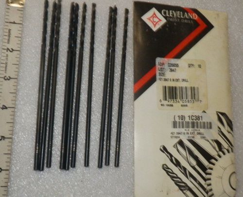 10 ea  #21 x 6&#034;  aircraft drill bits Cleveland Twist  C05855 list 3947  UTI 4