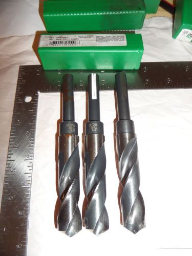 Lot of 3 ptd 13/16&#034; s&amp;d reduced shank drill bit r57 shank diameter 1/2 ((#d9)) for sale