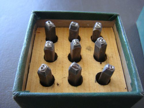 Vintage 1/8&#034; Ace Standard Duty Steel Numeral Set, Henry L. Hanson #386313