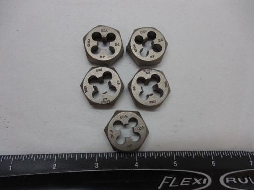 Hanson 3/8 - 24 NF 1&#034; Hex threading die Carbon steel machinist toolmaker pk of 5