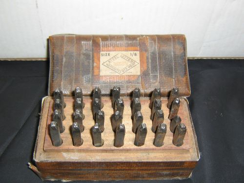 Vintage Best Steel Letter  Set 1/8&#034; Punch Sets in Wood Box