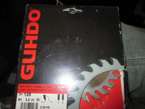 Guhdo 120 mm OD carbide tipped saw blade Made in Germany 24 teeth 32 mm ID