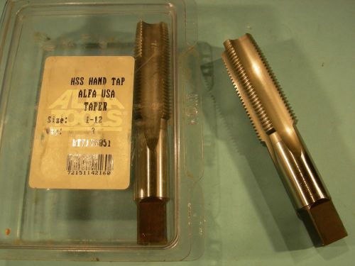 Qty 1 New Alfa 1-12 NF GH4 HSS 4Flute Taper Precision Ground Taps