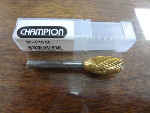 Champion se-5 tn dc tin coated double cut oval shape carbide burr, new for sale