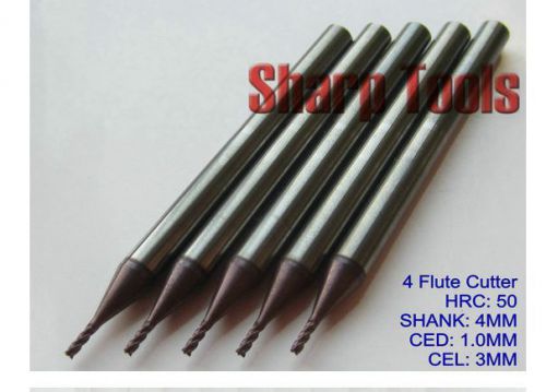 5pcs hrc50 four flute cnc engraving router bits on metal 1mm for sale