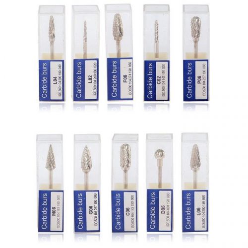 10* Dental Lab Tungsten Carbide Burs Drill F Marathon Handpiece Polisher 2.35mm