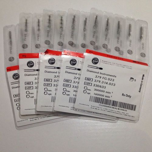 Komet Dental &#039;football&#039; Diamond Burs 379FG023 (Lot of 25 burs)