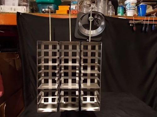 Lot of 3 Cryobox Cryogenic Stainless Steel Racks 9 Shelves