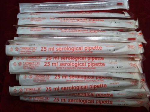 25ml disposable serological pipets pipette sterile individually wrapped, 25 each for sale