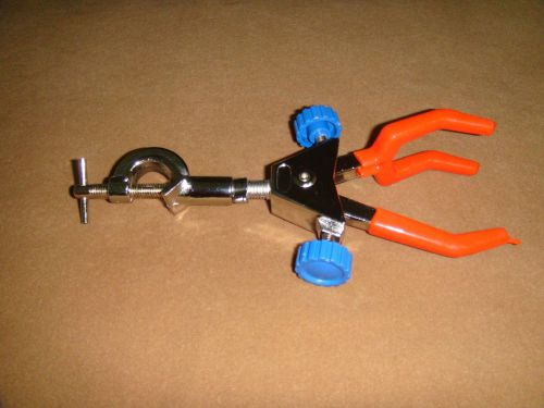 Three Prong Multiple Direction Buret Clamp,dual adjustable,0~60mm range