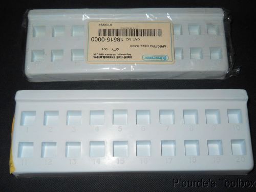 (2) Used Bel-Art 20-Well Polypropylene 12.5mm Spectrophotometer Cell Racks