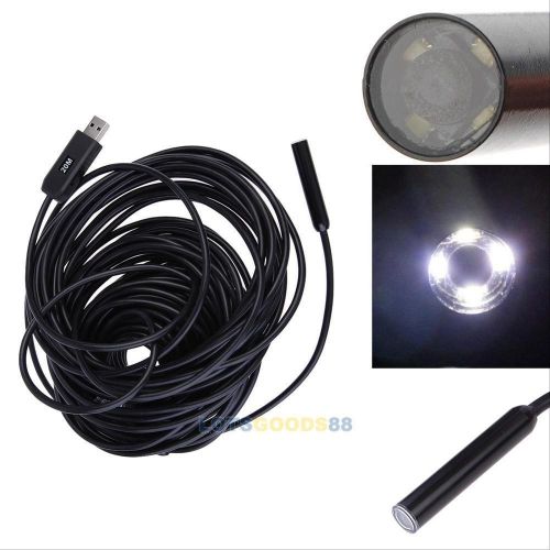 Mini 20M USB Waterproof Endoscope Borescope Snake LED Inspection Tube Camera LS4