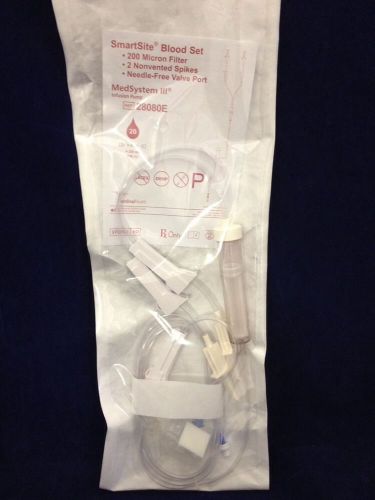 NEW LOT OF 10 ALARIS SmartSite Blood Set REF 28080E 1 Valve Port Unvented