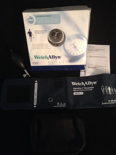 NEW WELCH ALLYN Sphygmomanometer Aneroid Durashock Adult Cuff &amp; Case DS45-11C