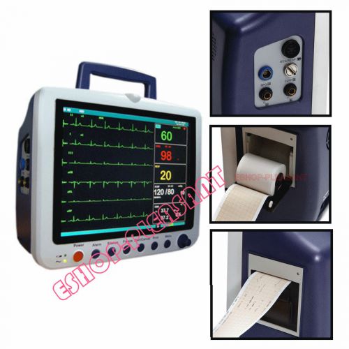 Patient monitor ECG NIBP SPO2 PR TEMP with Printer 100%GODD+++