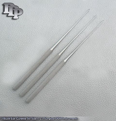 3 Buck Ear Curette Str Size 1, 2,3 Surgical DDP Instruments