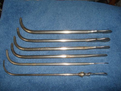 DOCTOR&#039;S SET OF 6 EARLY 1800&#039;s &#034;UROLOGIST URETHRAL VAN BUREN SOUNDS&#034;