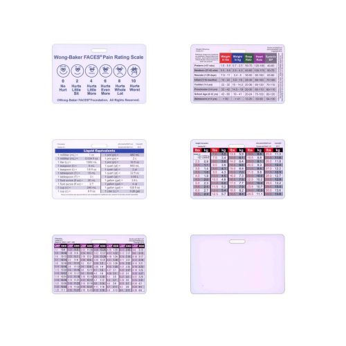 Pediatric 6 Badge ID Card Set Horz Pocket Guide Nurse Paramedic Graduation Gift