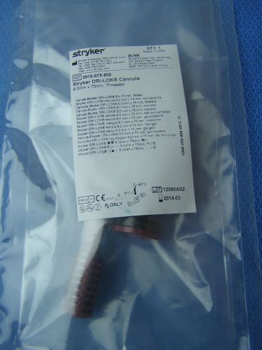 1-stryker endoscopy dri-lok cannula threaded ref: 3910-075-800 80mm x 75mm . for sale