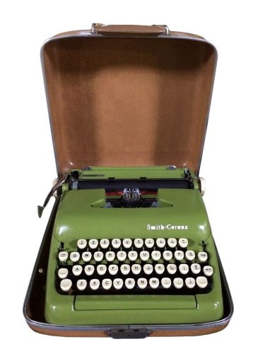 Kasbah mod smith corona 5 series typewriter 1950s custome painted green new for sale