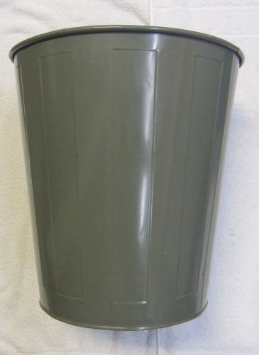 Vtg 1950s LAWSON Industrial Office Metal Wastebasket Trash Gray Garbage Can USA