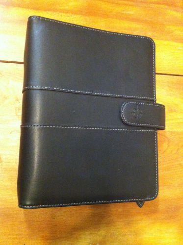 Franklin Covey Planner/Organizer/Binder Leather Open Business Black Magnet