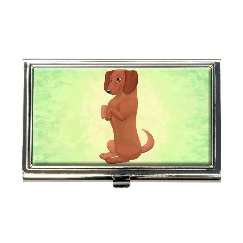 Dachshund Sitting Pretty Business Credit Card Holder Case