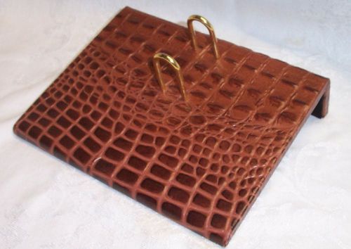 Leather croc embossed desk calendar new for sale