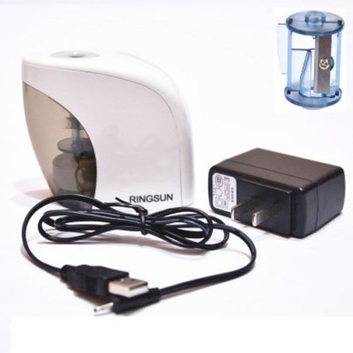 White automatic electric touch switch office school pencil sharpener tool + plug for sale