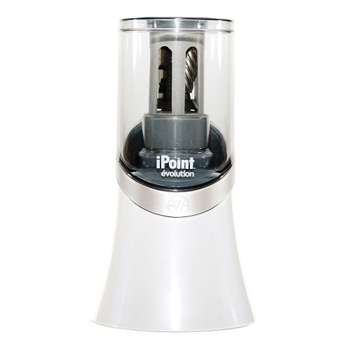 Westcott iPoint Titanium Non Stick Electric Pencil Sharpener ~ White Brand New!