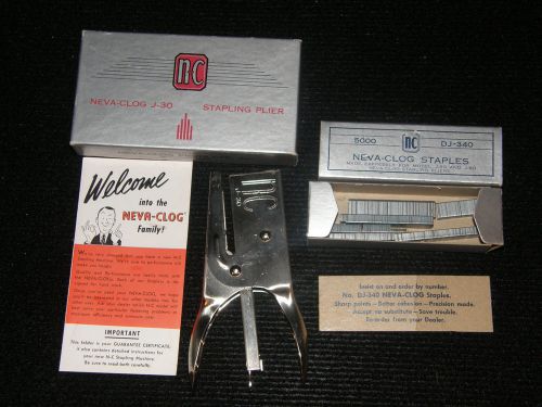 Vintage Neva-Clog J30 Stapler &amp; Staples