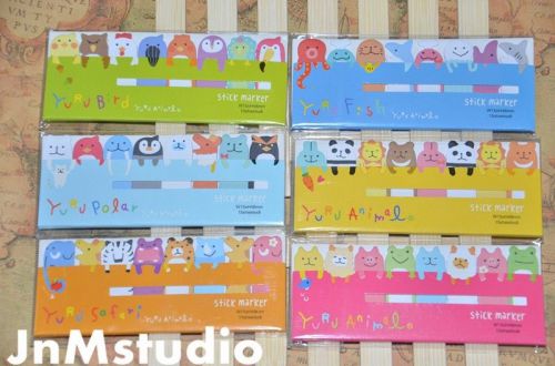 Set of 6 design Marine Animal Panda Alpaca Sticky notes post it memo pads