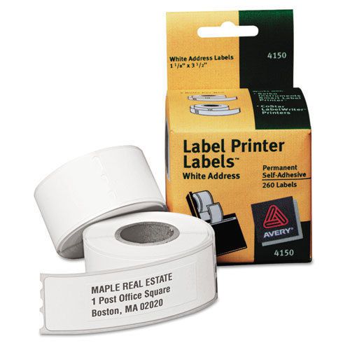 Thermal Printer Labels, Address, 1-1/8 x 3-1/2, White, 260 Labels/Box