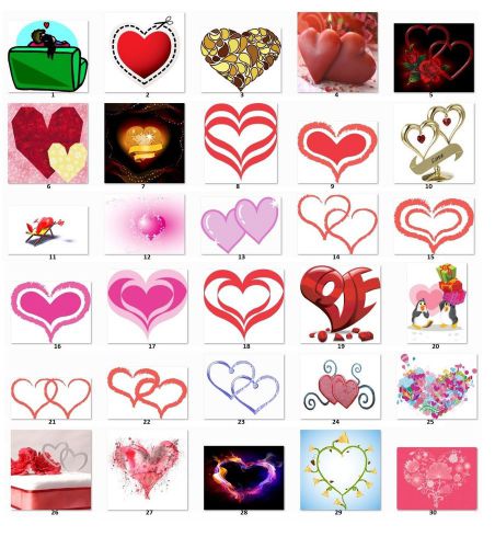 30 square stickers envelope seals favor tags hearts buy 3 get 1 free (h4) for sale