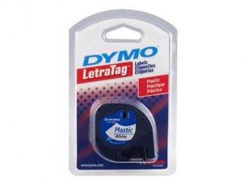 Dymo letratag - plastic tape - black on pearl white - roll (0.47 in x 13.1 91331 for sale