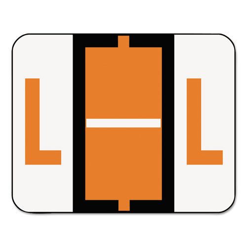 A-Z Color-Coded Bar-Style End Tab Labels, Letter L, Dark Orange, 500/Roll