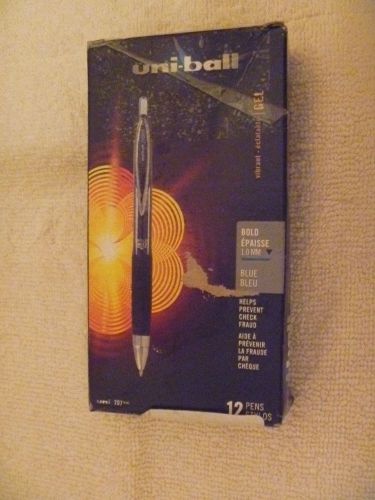 Uni-ball signo 207 roller ball retractable gel pen, blue ink, bold, 12 open box for sale