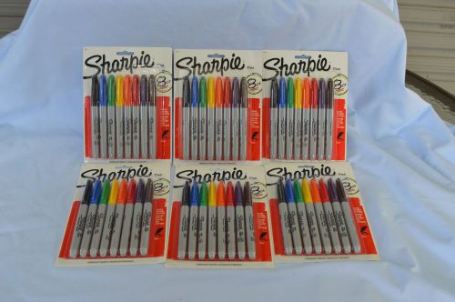 Sharpie fine point permanent markers 48 count new, assorted colors, 6 packs of 8 for sale