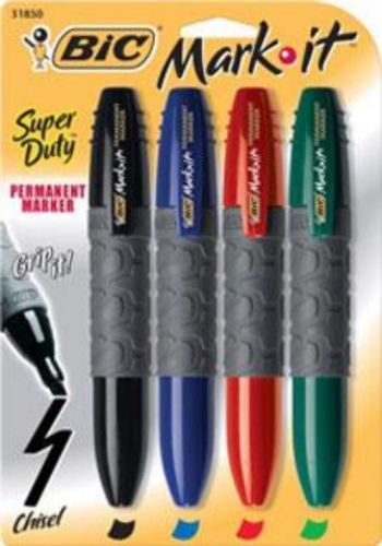 BIC Mark-it Grip Super-Duty 4 Count Tank Style