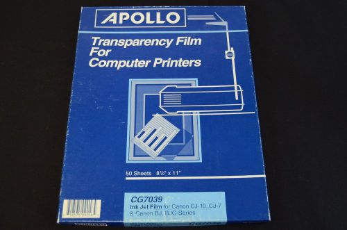 Apollo Ink Jet Printer Transparency Film, CG7039, Premium Quality, 50 Sheets