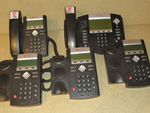 ^^ FIVE POLYCOM SOUNDPOINT  PHONES- IP335 &amp; IP650