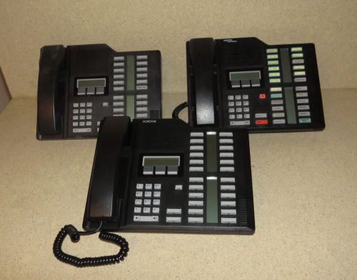 LOT OF 3 NORTEL NORSTAR M7324 - BLACK  TELEPHONES