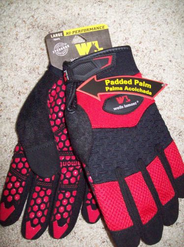 Wells Lamont 7647L Gripper Work Glove Large Red/Black *** NEW***