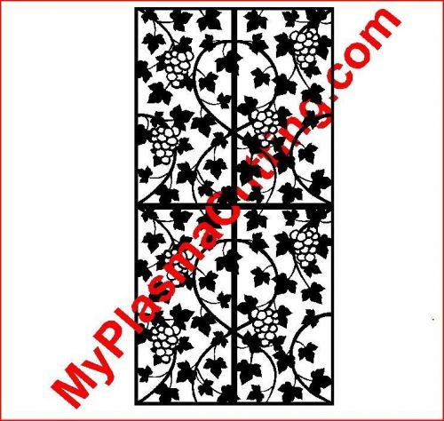 Grapes w/ leaves pattern #2 cnc plasma ready .dxf clip art by fnfab room divder for sale