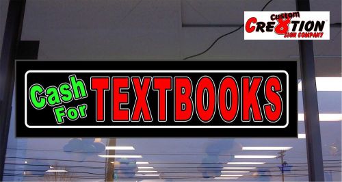 Led light box sign cash for textbooks - 46&#034;x12&#034; neon/banner altern - window sign for sale