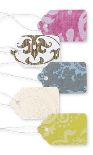 Damask Boutique Artist Print Paper Price Tags 100 Qty &amp; * FREE drawstring bag *