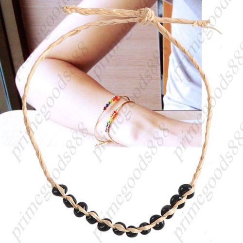 Vintage Simple Braided Anklet Ankle Bracelet Hand Chain Bracelet Black